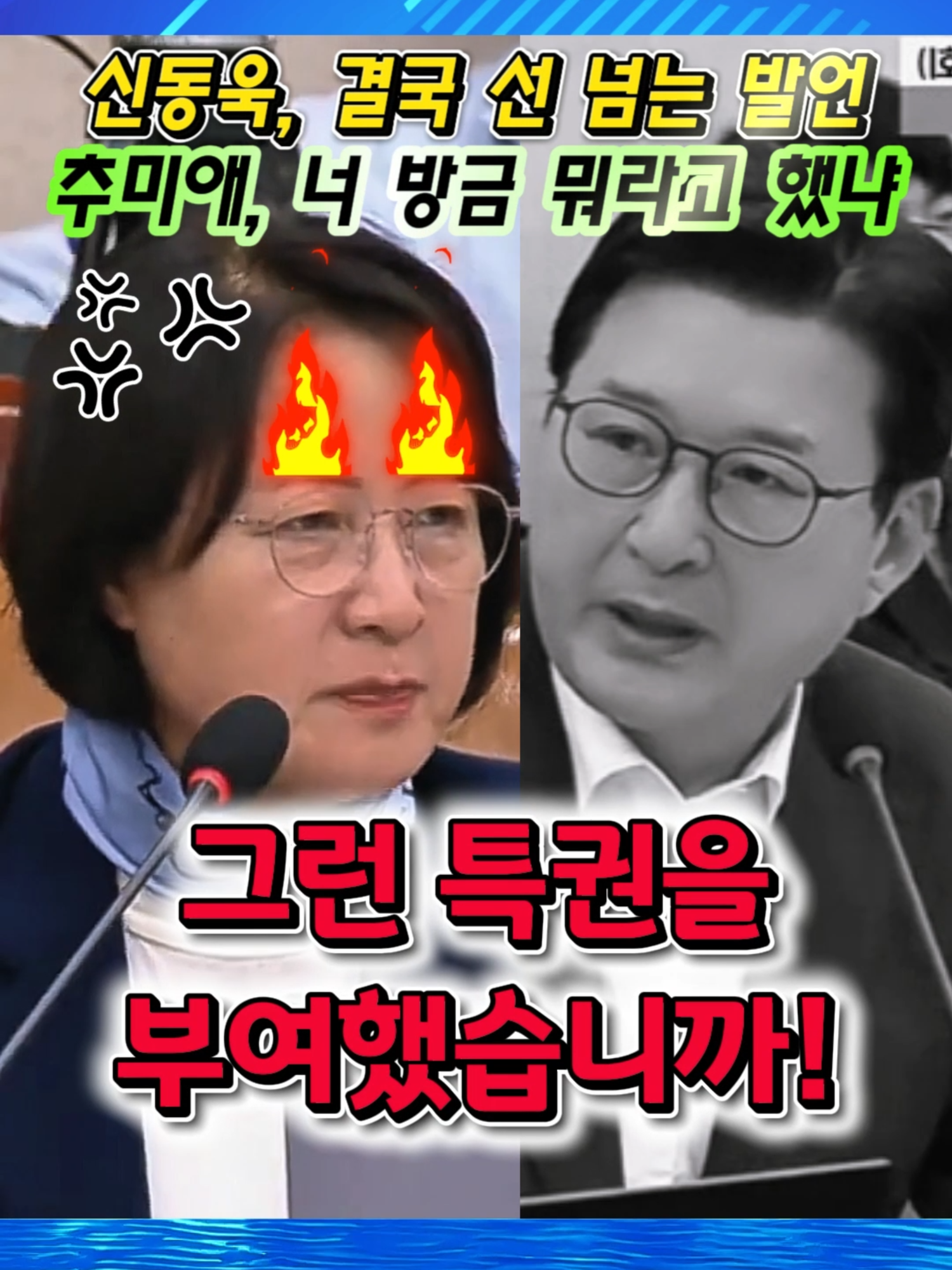 추미애 사이다! 이재명 대통령 욕한 국힘 신동욱, 10년 판사 경력으로 그대로 눌렸다 #추미애 #신동욱