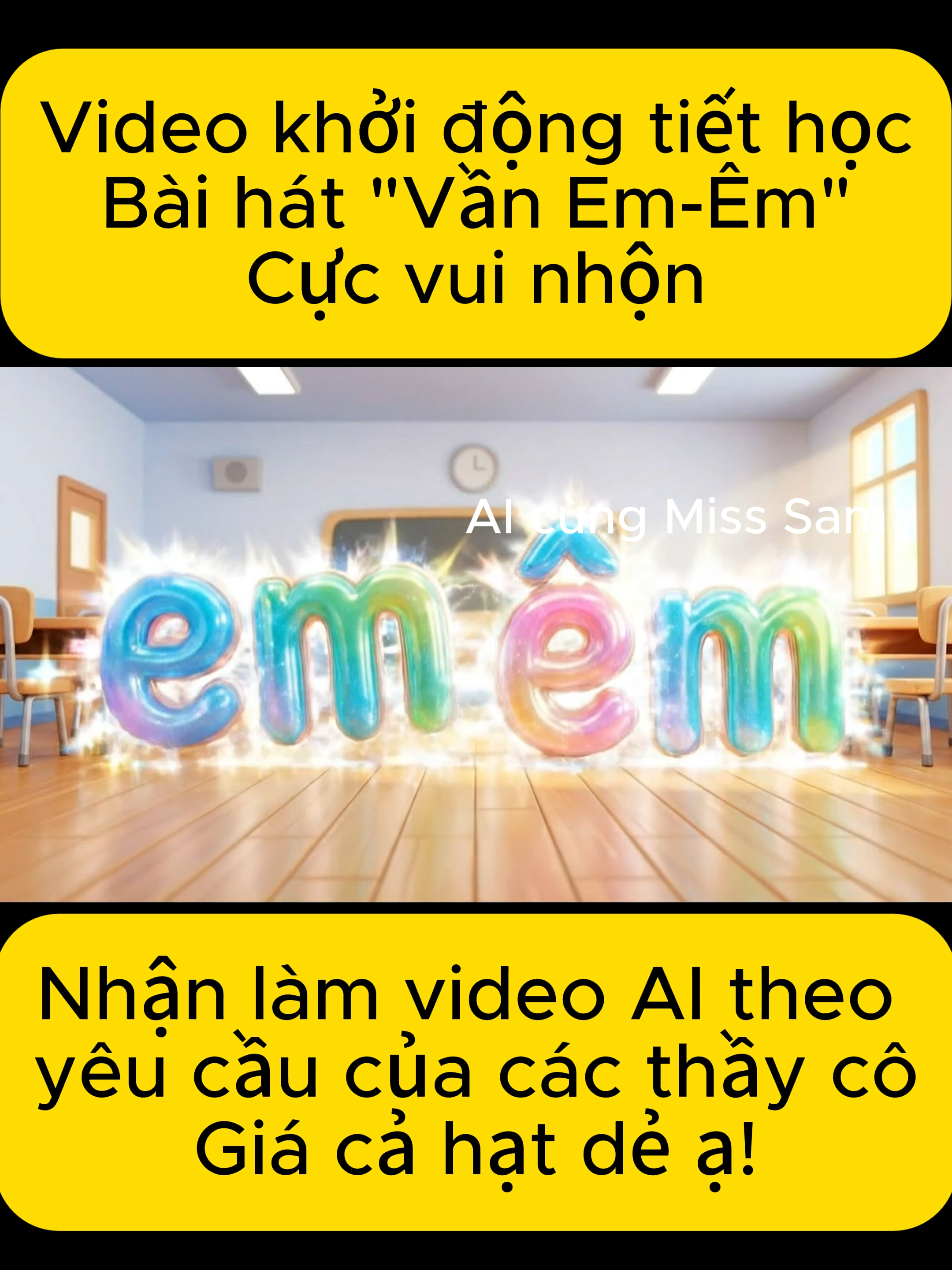 Bên em nhận làm video theo yêu cầu nhé các thầy cô. Video khởi động tiết học tiểu học bằng bài hát 