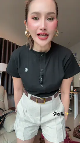 เสื้อยืดแขนสั้น กระดุมสเนป #เสื้อผ้าแฟชั่น #เสื้อยืด #เสื้อยืดแฟชั่น #เสื้อยืดคอกลม #เสื้อยืดกระดุมหน้า 