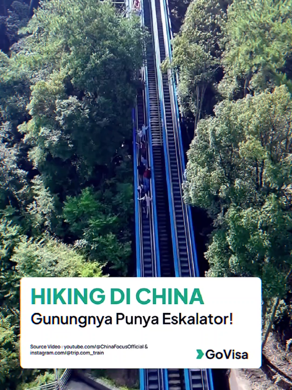 Gunung Lingshan, Jiangxi: 1.236 meter eskalator alias 