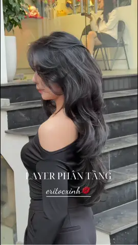 Xoăn phân tầng chị em tóc mỏng mà để kiểu này tóc phải dày lên gấp mấy lần💋#luxahair #uontocdep #xuhuongtiktok #eritocxinh #xoanhanquoc 