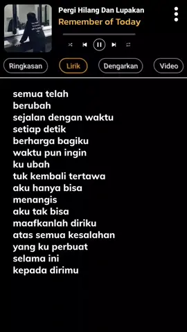 Pergi hilang dan lupakan🥀 #lirikestetik #liriklagu #lirikgoogle #pergihilangdanlupakan #overlay 