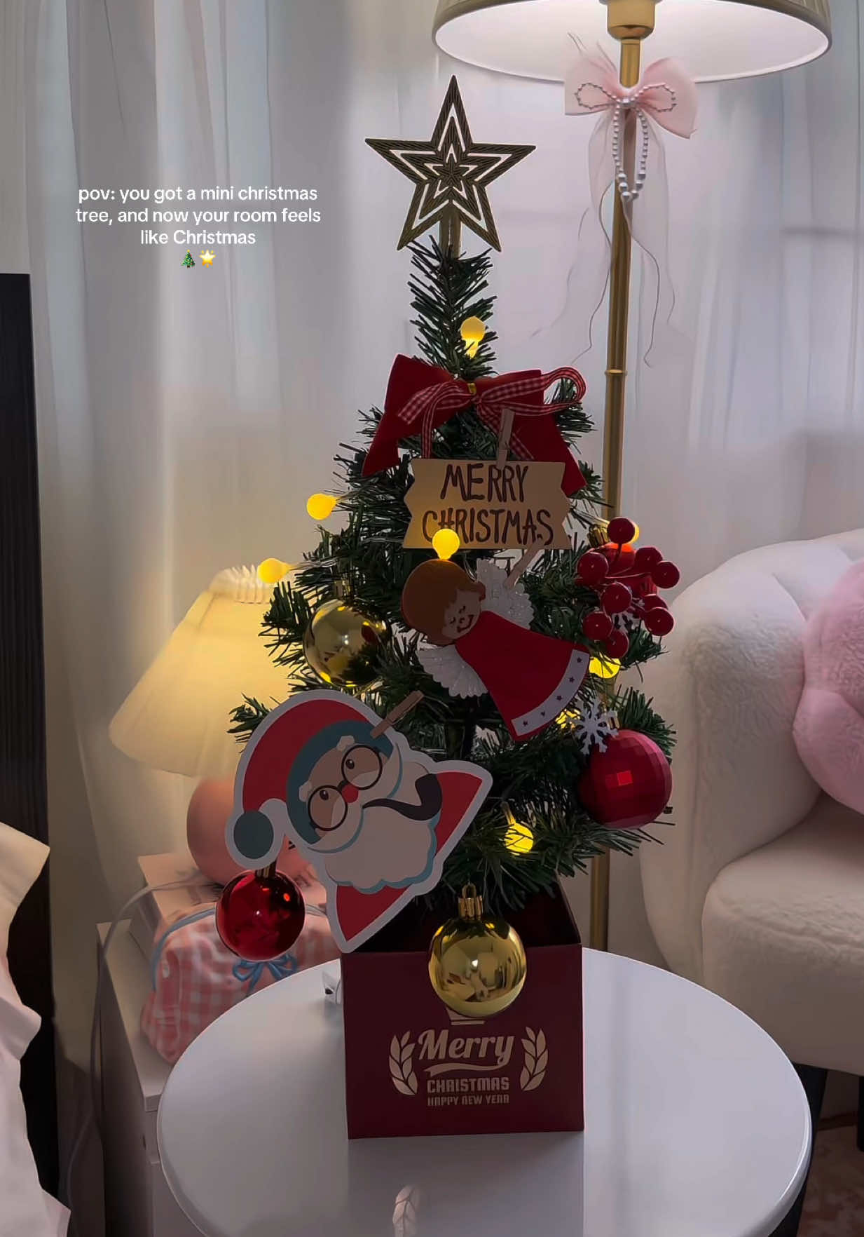 mini christmas tree💓 #fyp #christmas #christmastree #minichristmastree #christmasdecor 