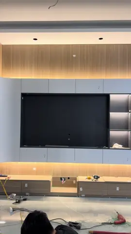 Lại thêm 1 bản demo bức vách tivi , cả nhà cùng e tham khảo nha #xuhuong #tubepinox #vachtivi #noithatdep 