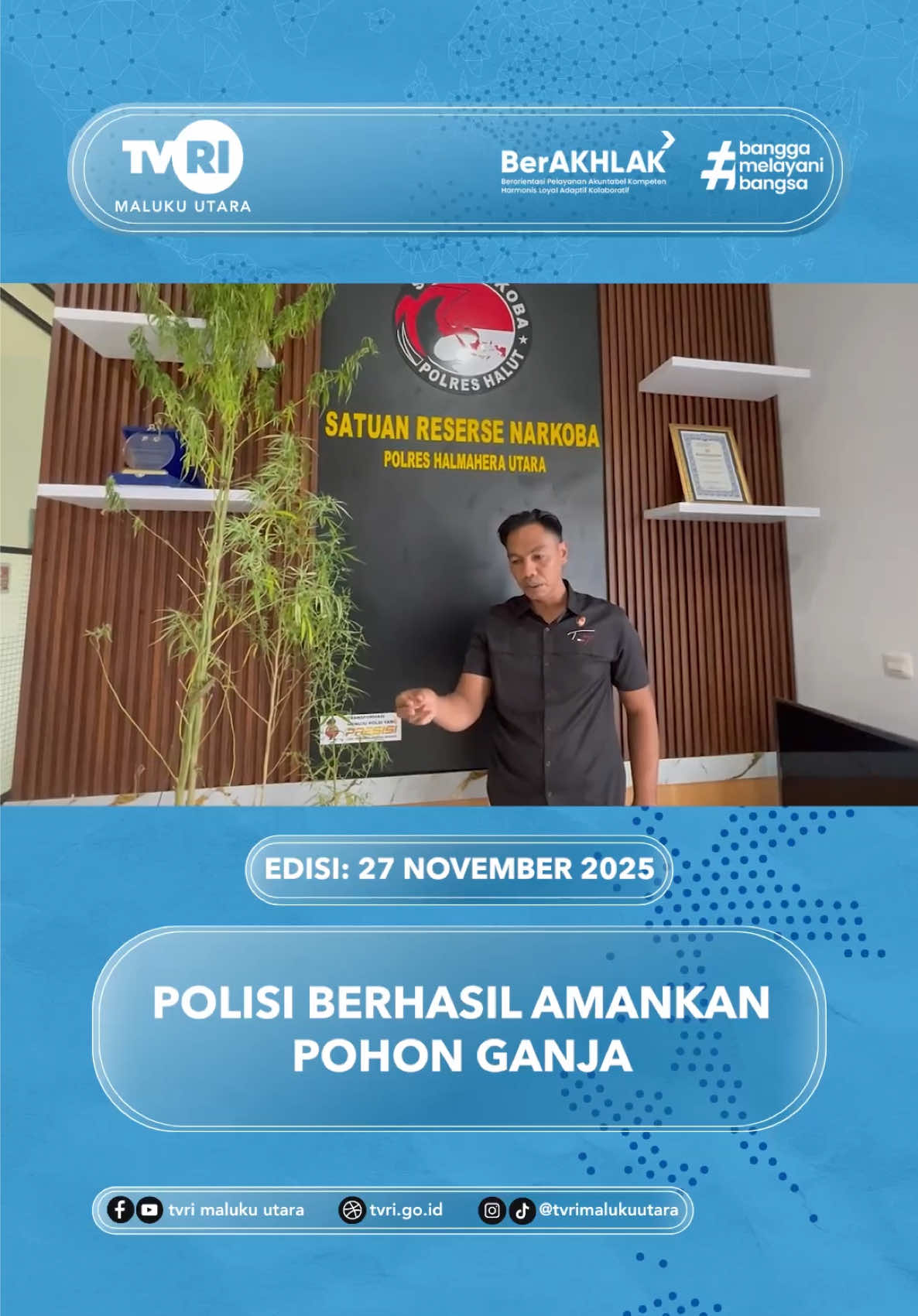 TIM OPSNALSAT Narkoba Polres Halmahera Utara berhasil mengungkap ladang ganja di Kebun Hutan Galela Selatan. Ladang Ganja tersebut milik seorang narapidana kasus narkotika di Lapas Ternate #tvrimalukuutara #mediapemersatubangsa #malukuutarahariini #newsupdate #malukuutara 