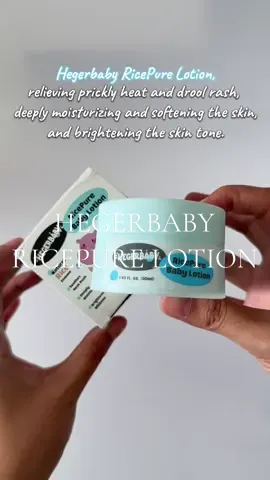 Give your baby's skin the best with Hegerbaby RicePure lotion 😊✨ #hegerbabyricepurebabylotion #babysensitiveskin #babycare 