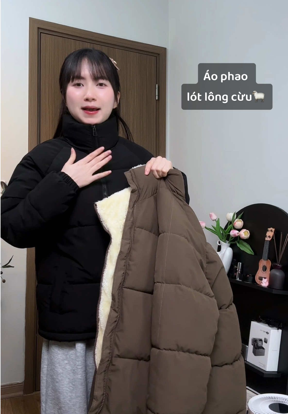 Nam nữ ai cũng đều mặc được 🍥❄️🍒 #xuhuong #aophao #aophaolotlongcuu #meozbasic 