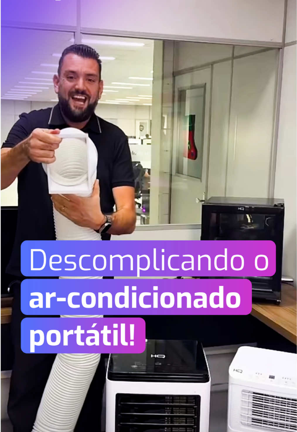 Zero instalação! Vem entender tudo sobre o ar-condicionado portátil! #arcondicionadoportatil #calor #verao #climatização #dicasparacasa 