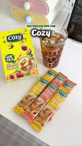 Thơm ngon, giải nhiệt với Trà trái cây Cozy ✨🍧😋🍒🍑 #tratraicay #tratet #cozy #tracozy #cozytea 