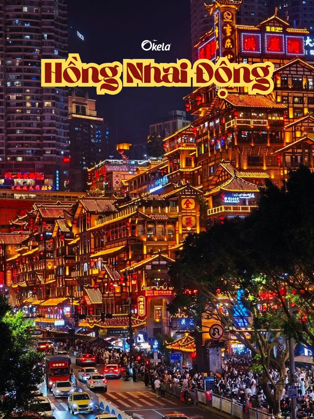 Khi đến Trùng Khánh không thể không đến Hồng Nhai Động (洪崖洞) - quần thể kiến trúc độc đáo nằm cheo leo trên vách núi Trường Giang và nằm giao nhau giữa sông Dương Tử và sông Gia Lăng #hongnhaidong #khamphatrungquoc #china #trungkhanh #chongqing