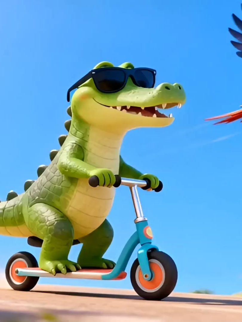 O JACARÉ DE PATINETE 🐊🛴 - Música infantil #fy #infantil #musicas #criança #animais