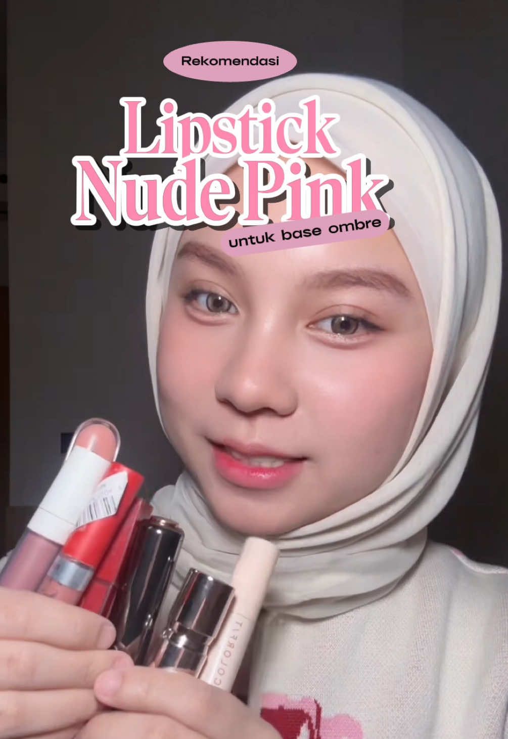 masih dalam misi mencari base ombre cool tone pink!!💖 #makeuptips #baseombre #lipstick #makeuplook 