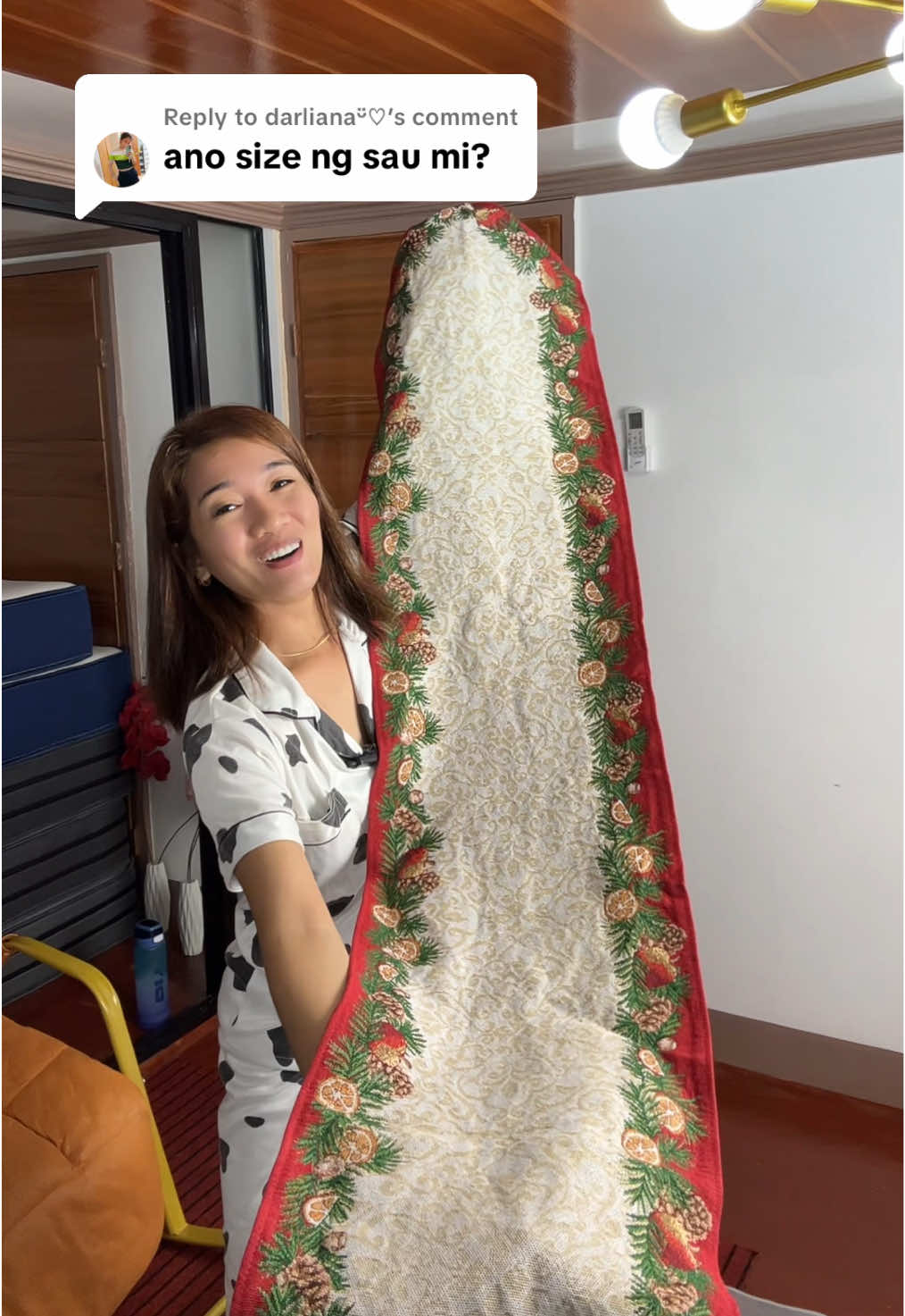 Replying to @darlianaᵕ̈♡︎ 33x180cm po to mam sakto sya sa 6seatrs #christmas #christmastablecloth #tablecloth #fyp 