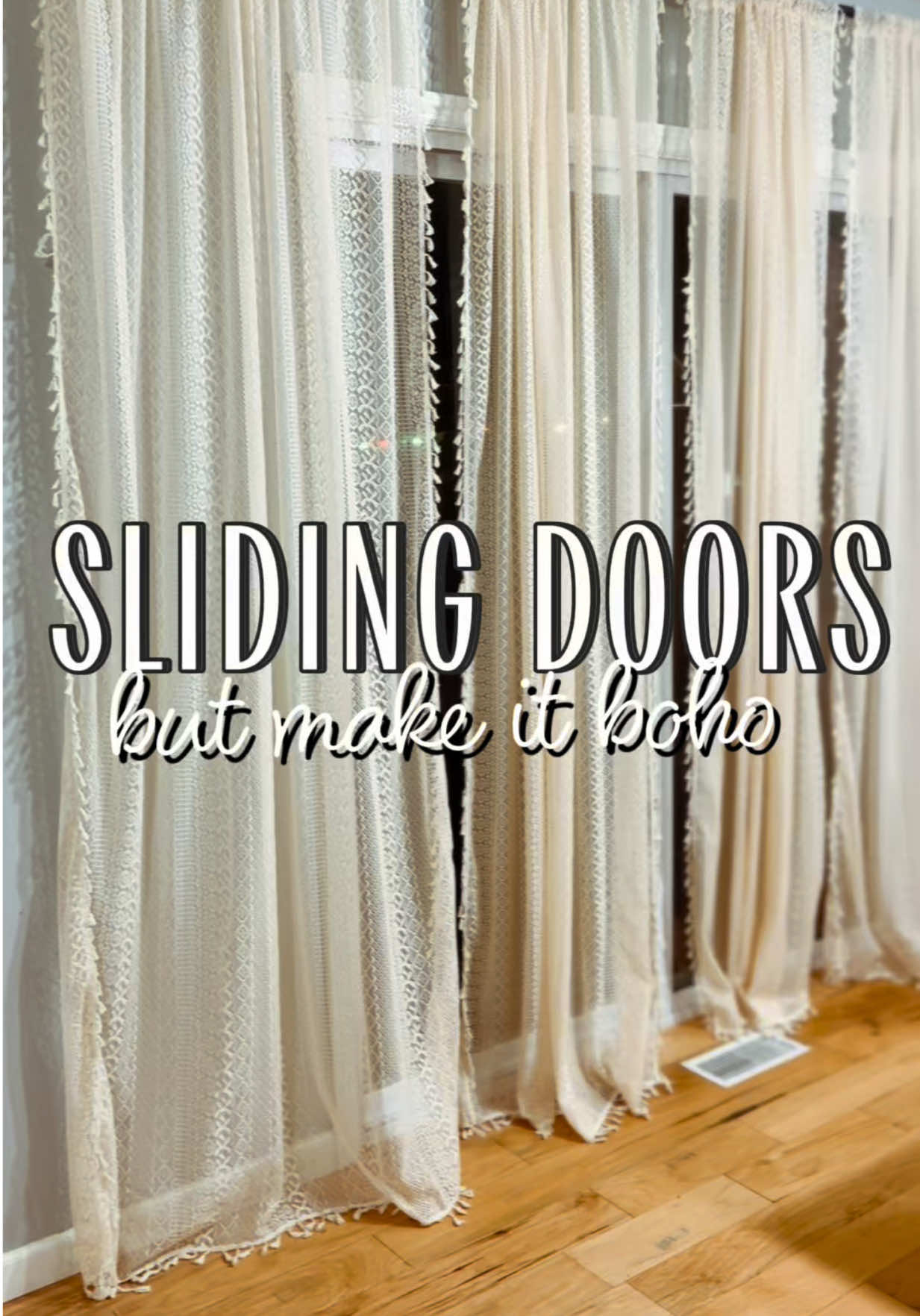I added extra curtain panels to my sliding door and it completely changed the space 🤍 So much softer, more private, and still lets in light. Perfect if you love that airy boho feel ✨ #TikTokShop #BohoHome #CurtainTok #HomeDecor #SlidingDoor  