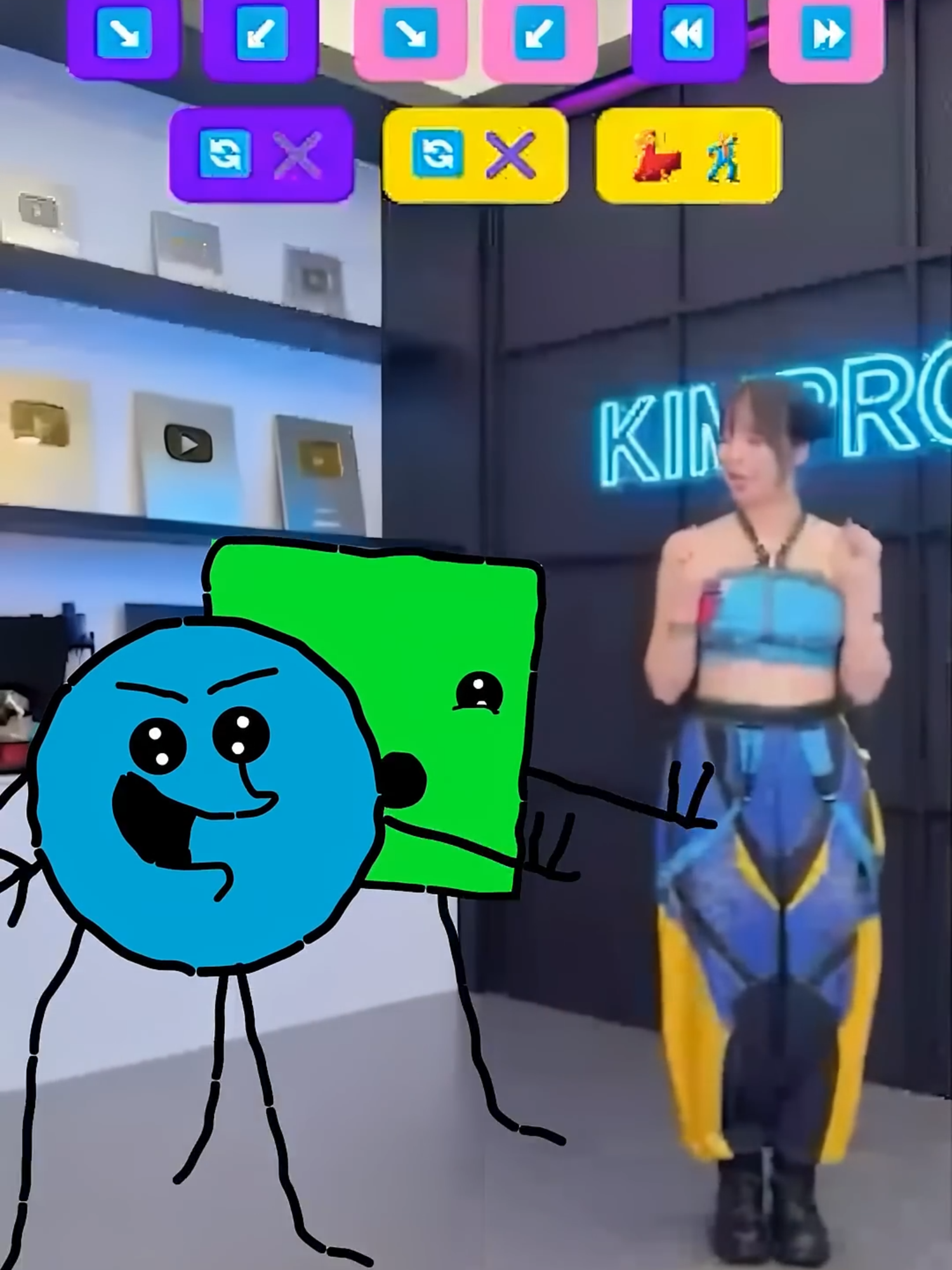 Cha Cha Slide con @Cuadradito y Circulito #CuadraditoYCirculito #ChaChaSlide #DanceChallenge #Parati #Animacion #Viral