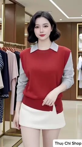 Áo sơ mi phối gile tăm thỏ siêu xinh. #aosominu #thoitrangnu #xuhuong #viral #thinhhanh   