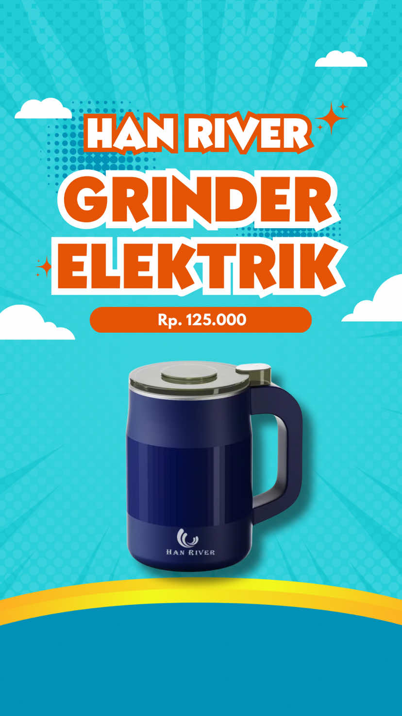 Menghaluskan rempah-rempah, bumbu dapur maupin biji-bijian gaperlu bingung lagi kalau punya grinder elektrik ini!!  Buat yang mah punya yuk cek keranjang kuningnya!! #grinder #grinderelektrik #hanriver #hanrivertiktok #fyp 