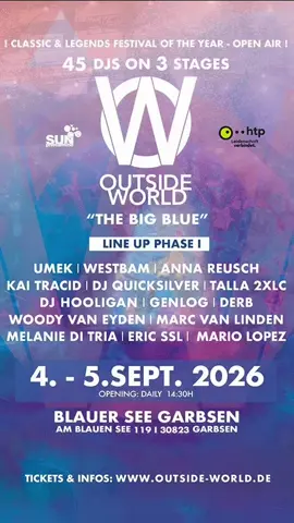 Raaaaver!!!! Da isses!! 5 YEARS OUTSIDE WORLD 🌍 - OPEN AIR FESTIVAL IN GARBSEN AM BLAUEN SEE!!!!!💙💙💙 💙🩵