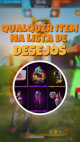 Como colocar qualquer item na lista de desejo 🤩 #freefire #freefirebrasil #yetra 