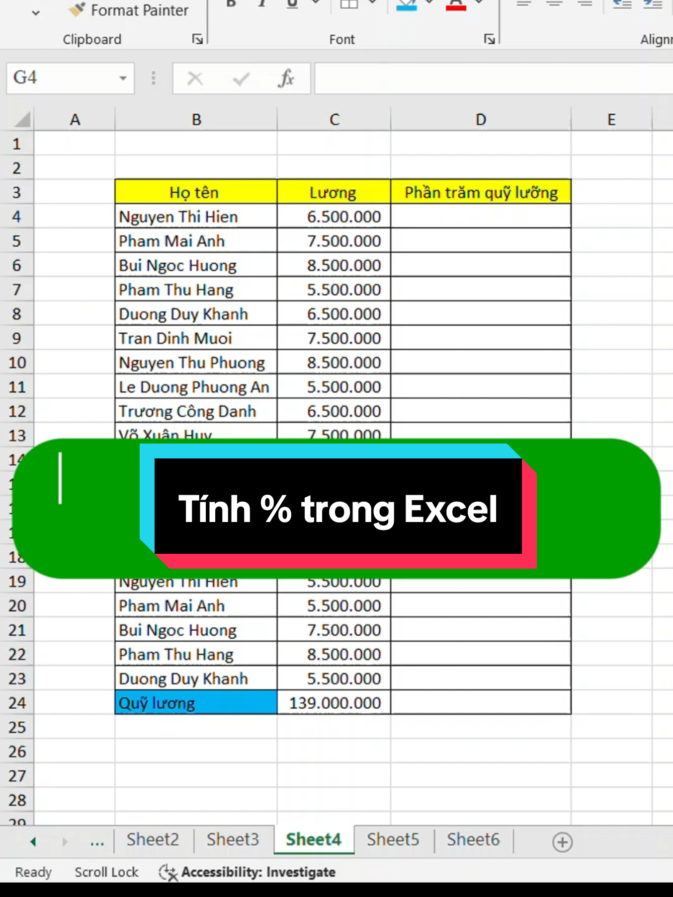 Tính % trong Excel #meohaytinhocvanphong #tinhocvanphong #LearnOnTikTok #exceltricks 