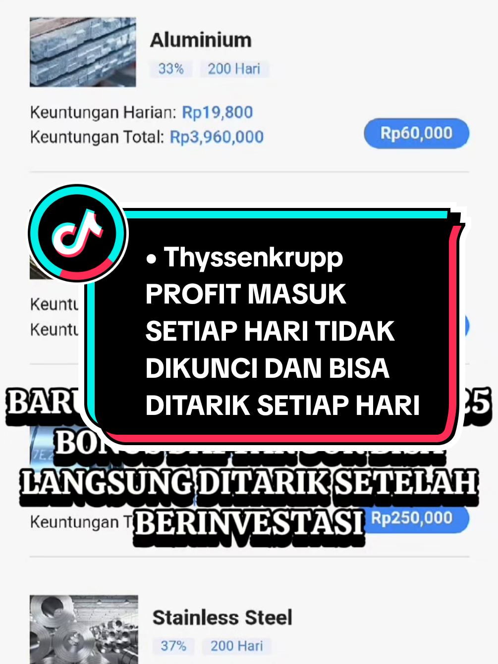 Bonus daftar bisa langsung ditarik setelah invest🥰#investasi #investasipemula #cuanonline #fyp #masukberanda 
