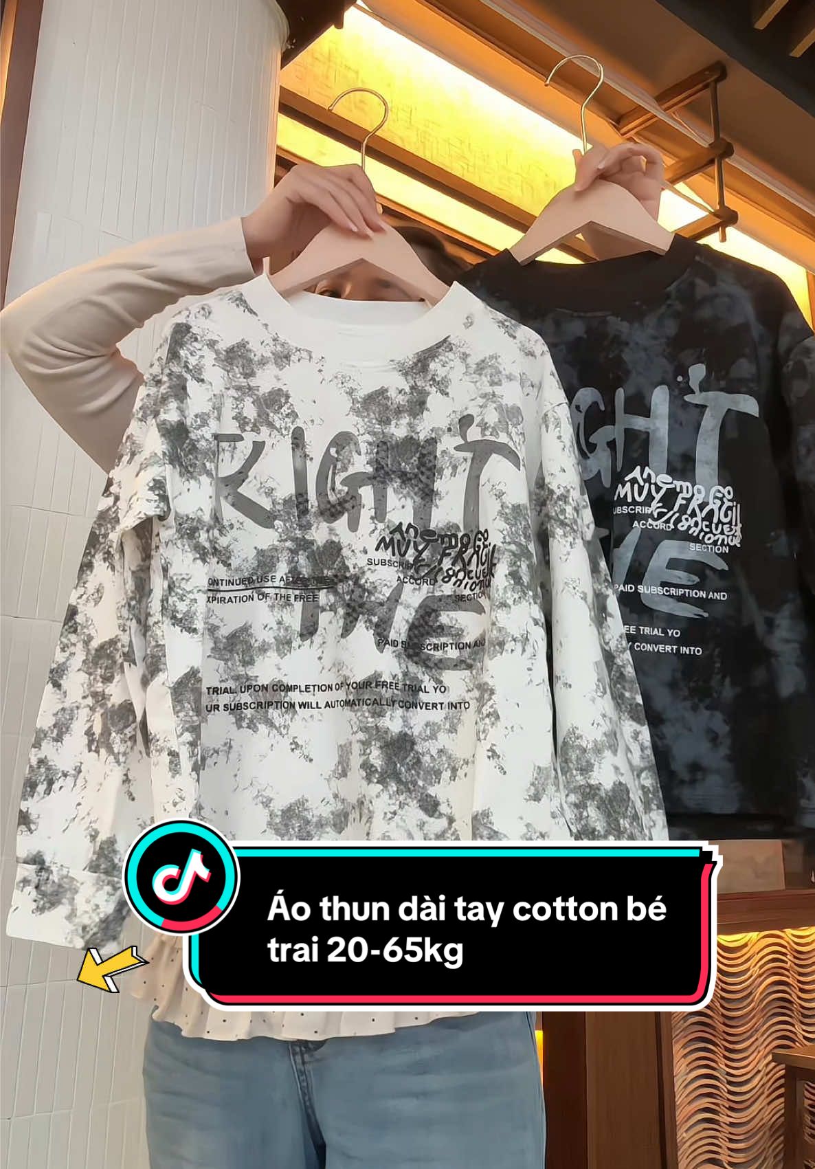 Áo thun dài tay cotton co dãn 4 chiều in chữ phối loang sành điệu cho bé trai 20-65kg. #megaoreview123 #quanaotreem #aothunbetrai #aothudongbetrai #aobetrai 