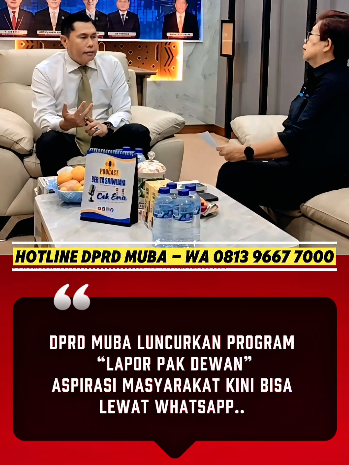 MUSI BANYUASIN, Beritasriwijaya.com — DPRD Kabupaten Musi Banyuasin kembali menghadirkan terobosan baru dalam upaya memperkuat hubungan dengan masyarakat. Melalui inovasi yang digagas oleh Sekretaris DPRD Muba, Mirwan Susanto, SE., MM, hadir sebuah layanan aspirasi modern yang diberi nama “Lapor Pak Dewan.” Program ini disambut positif oleh Ketua dan seluruh anggota DPRD Muba sebagai wujud komitmen nyata dalam menyerap, menampung, serta menindaklanjuti keluhan masyarakat yang selama ini dinilai kurang tersampaikan secara efektif. Aspirasi Cukup Melalui WhatsApp Dalam program ini, masyarakat tak perlu lagi datang ke kantor DPRD untuk menyampaikan keluhan. Mereka cukup mengirimkan laporan melalui WhatsApp ke nomor 0813-9667-7000. “Caranya sangat mudah. Masyarakat cukup menyampaikan aspirasi atau keluhannya lewat WA saja. Setelah itu, laporan akan kami teruskan ke pimpinan DPRD untuk diproses. Jika bersifat urgent, kami akan turun langsung melakukan penanganan,” ujar Sekwan Muba, Mirwan Susanto. Menurutnya, layanan ini diharapkan menjadi jembatan komunikasi langsung antara rakyat dan wakilnya. DPRD sebagai lembaga yang dipilih rakyat harus memastikan aspirasi benar-benar tersampaikan dan diperjuangkan. Peran DPRD Lebih Nyata Mirwan menyampaikan bahwa program ini bukan untuk mencari pujian, tetapi untuk membangun kepercayaan dan menghilangkan kesan negatif terhadap DPRD. “DPRD bukan untuk disanjung, tapi harus berimbang. Kami ingin menunjukkan bahwa wakil rakyat hadir dan mendengarkan langsung suara masyarakat,” ujarnya. Setiap laporan yang masuk akan dilihat tingkat urgensinya sebelum ditindaklanjuti. Jika sangat mendesak, anggota DPRD akan bergerak cepat menyambangi lokasi. Sementara laporan lain akan diteruskan kepada Ketua DPRD untuk didistribusikan ke komisi atau pihak terkait. Sebelum Dilaunching Sudah Banyak yang Melapor Menariknya, meskipun belum resmi dilaunching, laporan dari masyarakat sudah mulai berdatangan. Hal ini menjadi bukti bahwa masyarakat sangat membutuhkan saluran komunikasi yang lebih praktis dan responsif. DPRD Muba juga menegaskan bahwa hasil laporan dapat menjadi dasar rekomendasi kepada Bupati Muba, sehingga lintas kebijakan antara legislatif dan eksekutif dapat berjalan lebih solid demi mewujudkan visi-misi pembangunan daerah. Harapan untuk Masyarakat Muba Program “Lapor Pak Dewan” diharapkan mampu menjadi terobosan pelayanan publik yang lebih modern, cepat, dan tepat sasaran. Dengan adanya layanan ini, masyarakat dapat menyuarakan keluhan tanpa keraguan. “Kami berharap dengan layanan ini masyarakat lebih aktif menyampaikan masalah dan aspirasinya. InsyaAllah, akan selalu ada solusi. DPRD siap menjalankan perannya sebagai perpanjangan tangan rakyat,” tutup Mirwan.  _ydp (27/11)  #beritasriwijaya #sumselviral #sekayusumateraselatan #musibanyuasin #laporpakdewan @pemkabmusibanyuasin 