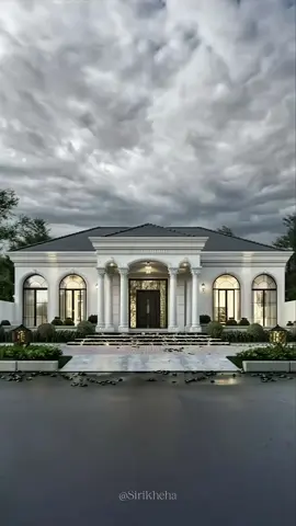 1-Storey Neo-classical house.  #sirikheha #elegant #designhouse #ອອກແບບເຮືອນ #ແບບບ້ານ 