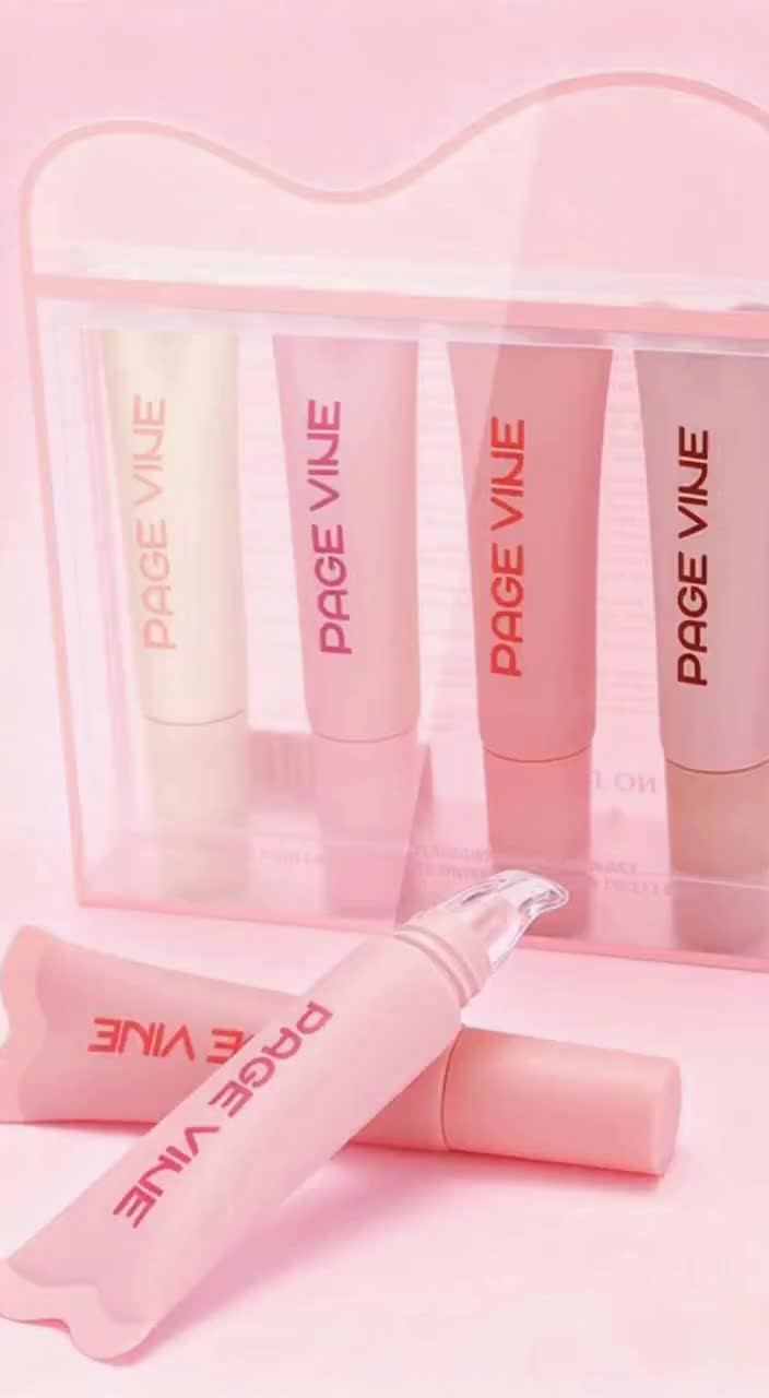 Long Lasting Lip Gloss, 4pc Moisturizing Lip Glaze, Glossy Lip Glaze Stick, Plumping Lip Oil Lip Stick For Girls & Women, Makeup Set 