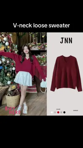 V-neck loose sweater #sweater #vneck #loosesweatshirt 