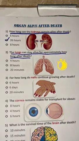 Organ Life Quiz. Don’t scroll answer the last one. #medical #medicalstudents #nurse #quiz #unfreezemyacount 