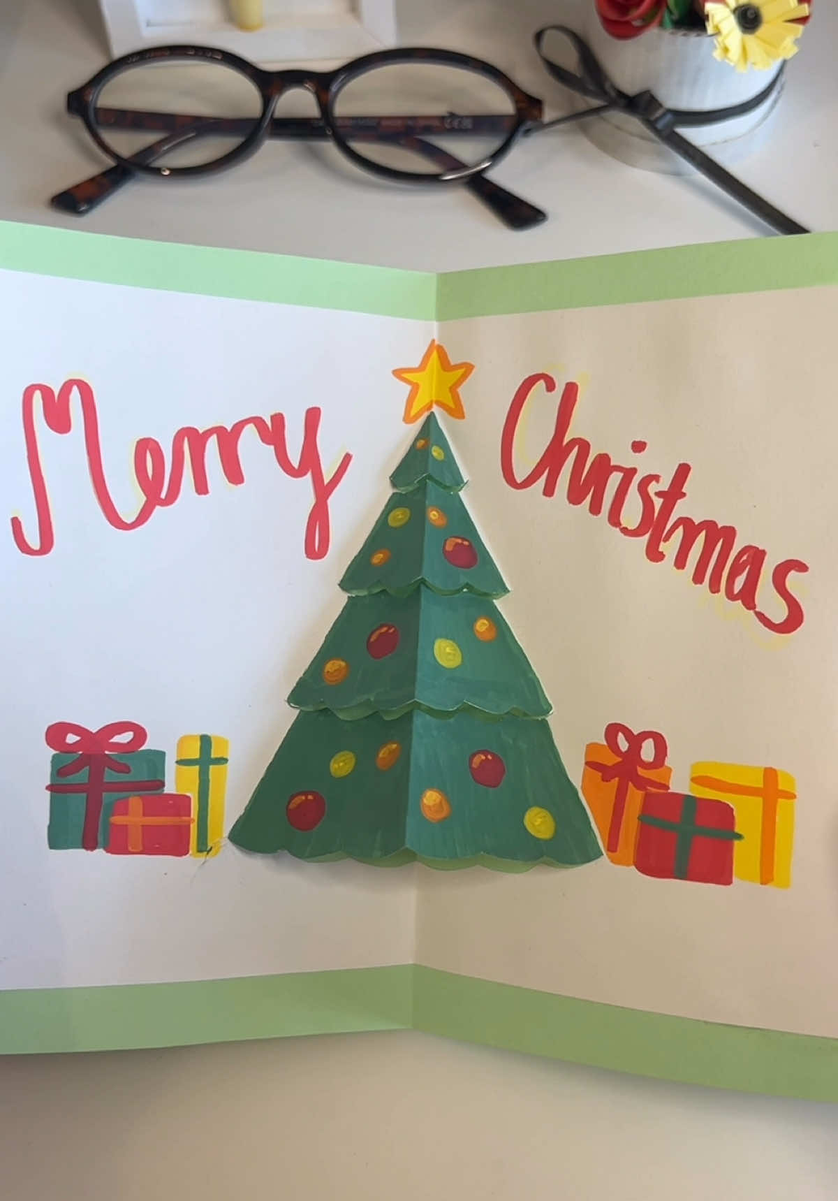 It's TIMEE to start preparing for Christmas!! ⭐️ DIY Pop Up Christmas Tree Card Tutorial | Cute and easy Christmas gift idea  #christmas #diygift #christmasdiy #christmasgiftideas #christmascard (Christmas gift idea, 3D Christmas card)