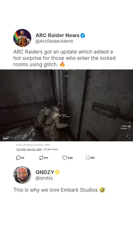 ARC Raiders got an update which added a hot surprise for those who enter the locked rooms using glitch. 🔥 #Gaming #Gamer #ARCRaiders #TheFinals #Battlefield6 #Extraction #ExtractionShooter #PlayStation #Steam #PCGaming