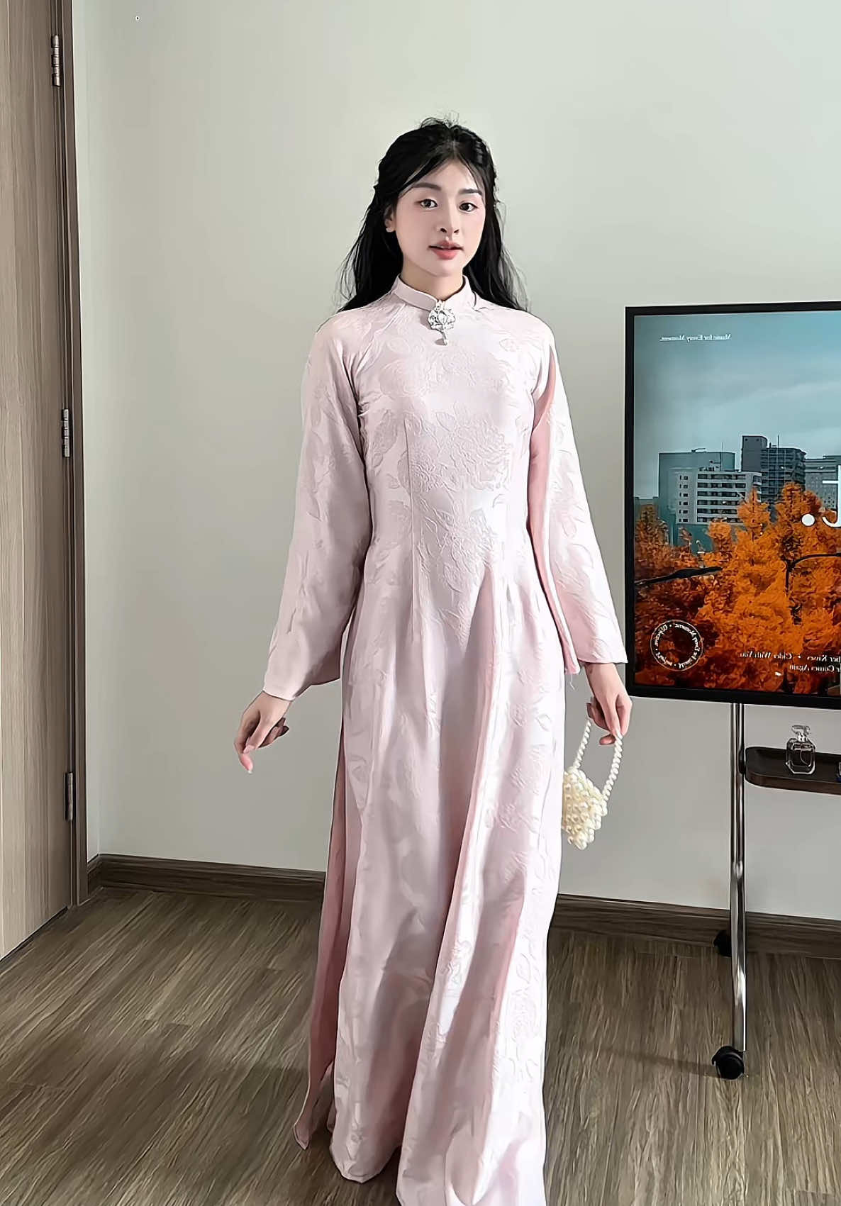 Áo dài triết eo siêu tôn dáng #embetocvang #xuhuong #aodai  