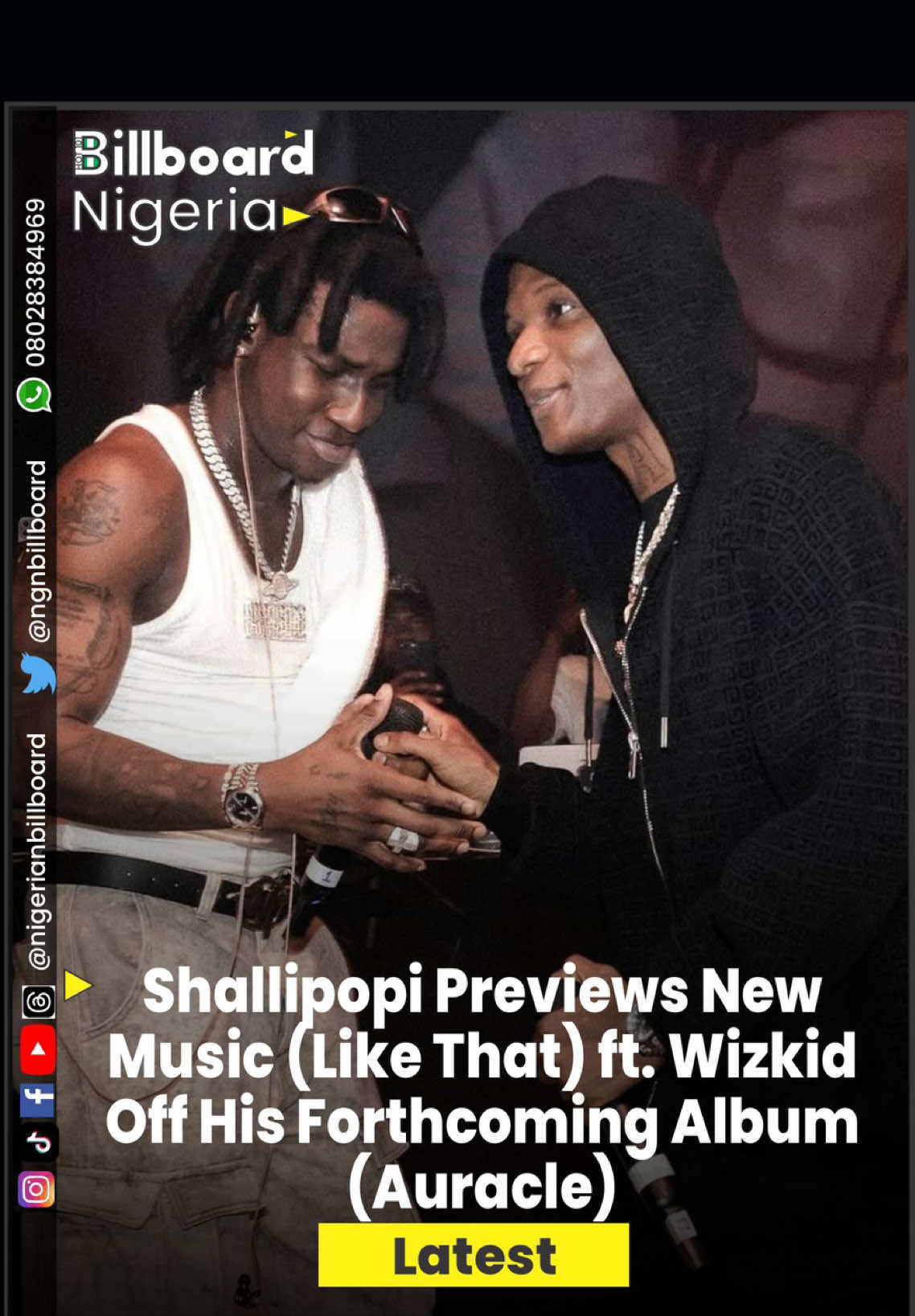 📍Shallipopi previews new music (Like that) ft. Wizkid. Dropping on his forthcoming album (Auracle) set for 5th December 🤯🤯 . . #billboardnews #explorepage #explorepage #explore #nigeriancelebrities                    