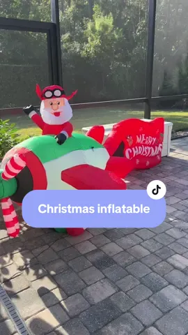 The perfect yard decoration for Christmas is this fun Santa! @Banggood Store #christmasinflatables #christmasdecorating #christmasyarddecorations #santainflatable #santa 