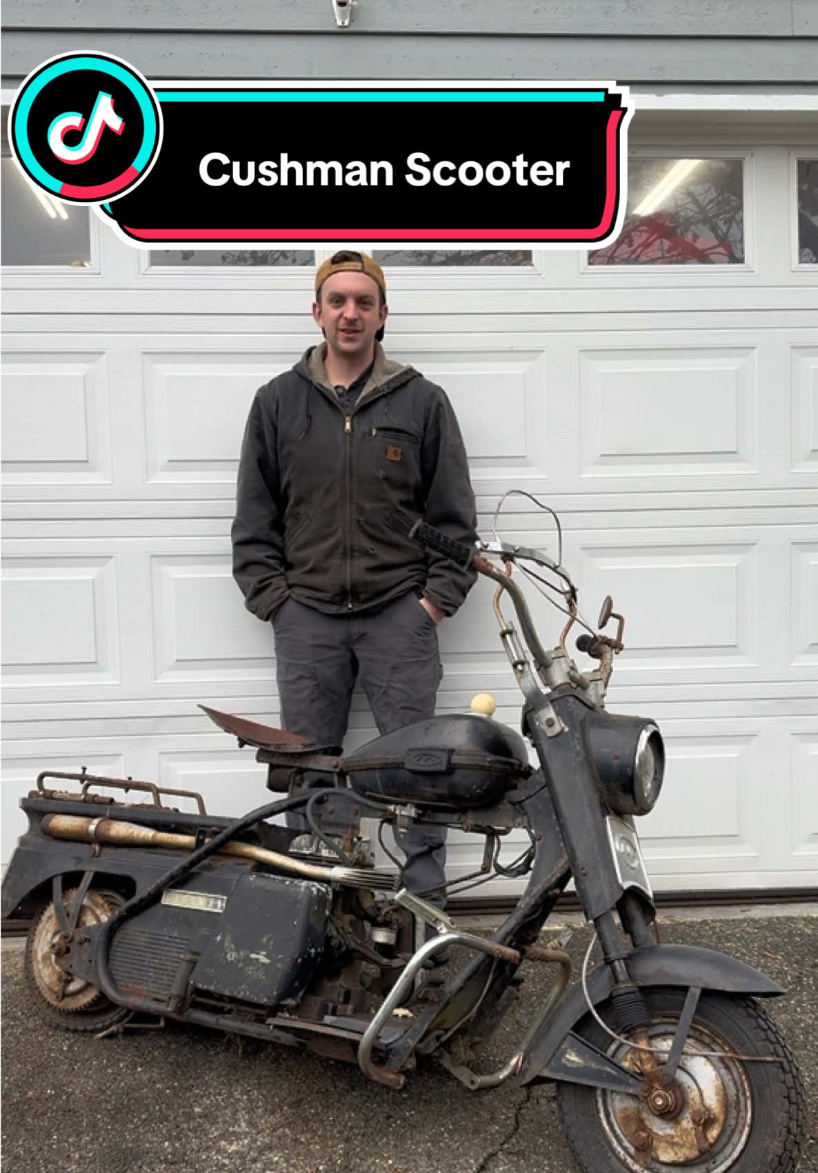 1965 Cushman Super eagle scooter. Huge thanks to Jeff for helping us out with some parts. #scooter #motorcycle #cushmanscooter 