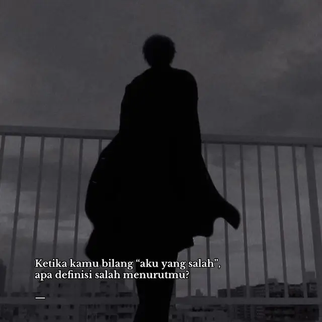 Kalimat ini bukan sekadar pertanyaan, tetapi alat untuk memperjelas dasar tuduhan. Kadang orang berkata “kamu salah” hanya karena merasa tersinggung, tidak nyaman, atau ingin menang bukan karena benar-benar ada kesalahan. Dengan bertanya definisinya, kamu memaksa lawan bicara menjelaskan apa yang ia maksud dengan “salah”. Ini membongkar apakah tuduhannya memiliki dasar logis, atau hanya emosi. Dengan menanyakan definisinya, kamu menegaskan bahwa “salah” bukan kata absolut, melainkan interpretasi. Jika ia mengatakan kamu salah tapi tidak bisa menjelaskan “salah itu apa”, berarti tuduhan itu tidak memiliki fondasi. Ini bukan menjebak, tetapi membuatnya sadar bahwa : Ia tidak bisa menuntutmu berdasarkan definisi yang tidak jelas. Cara ini terasa tak pernah terjawab bagi banyak orang, bukan karena kamu membungkamnya, tetapi karena kamu memintanya berpikir lebih dalam daripada sekadar menghakimi. Ketika kau berkata aku salah, aku hanya ingin tahu, salah yang kau maksud itu luka pada logika, atau goresan pada perasaanmu sendiri? Sebab kadang seseorang terlihat salah bukan karena ia melanggar kebenaran, melainkan karena ia menabrak harapan yang tidak pernah diucapkan. #kutipan #filsafat #fyopppppppppppppppppppp #psikologi #puitis 