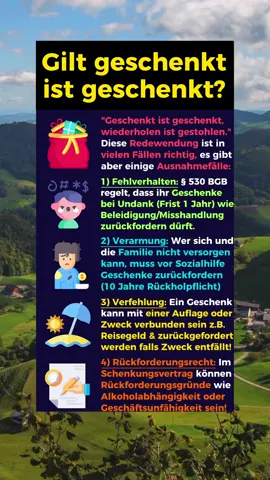 In diesen Fällen könnt ihr ein Geschenk zurückfordern! Es muss sich schon um eine schwerwiegende Beleidigung halten. Quelle: Rose & Partner #geschenk #urteil #recht #rechtsanwalt #bgb