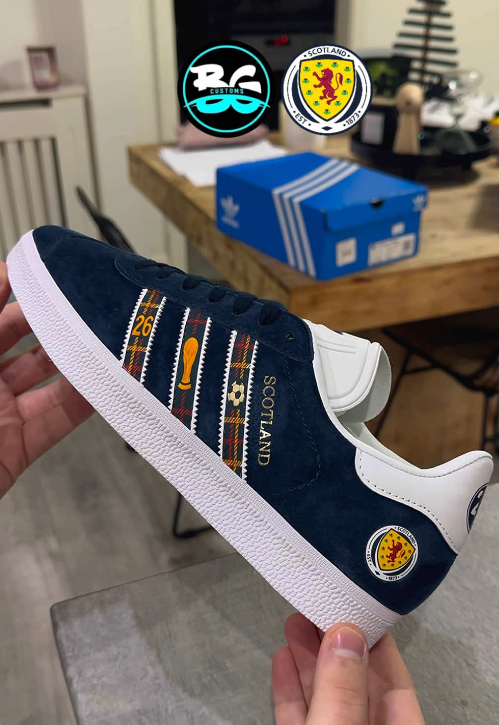 NEW!!! Scotland x World Cup 26 🏴󠁧󠁢󠁳󠁣󠁴󠁿 Available to buy this Sunday 6PM! Limited edition - Only 100 pairs. #Scotland #tartanarmy #customshoes #scottishtiktok #Fyp 