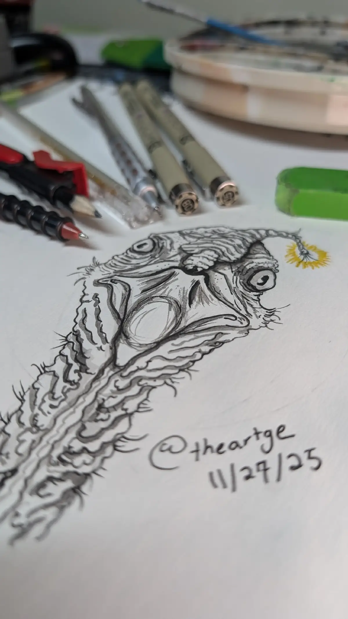 Happy Thanksgiving all! I decided to draw a self portrait today, feeling pretty today 🦃.  #thanksandgiving #drawing #artistsoftiktok #arttok #doodlesoftiktok 