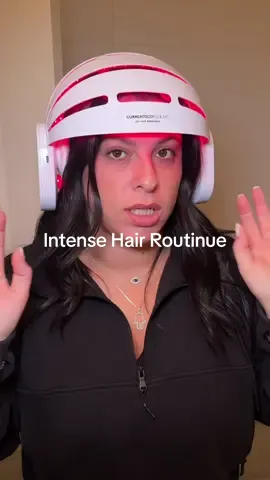 My intense hair oiling routine! I do this once a week and I’ve seen a huge difference! #hairoiling #currentbody #redlighttherapy #haircareroutine #hairroutine 
