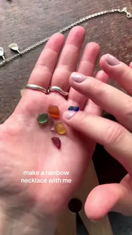 Rainbow charm necklaces are some of my favourites to make 🌻🌈 #jewellerymaker #handmadejewellery #jewellerygifts #giftideas #ethicaljewellery 