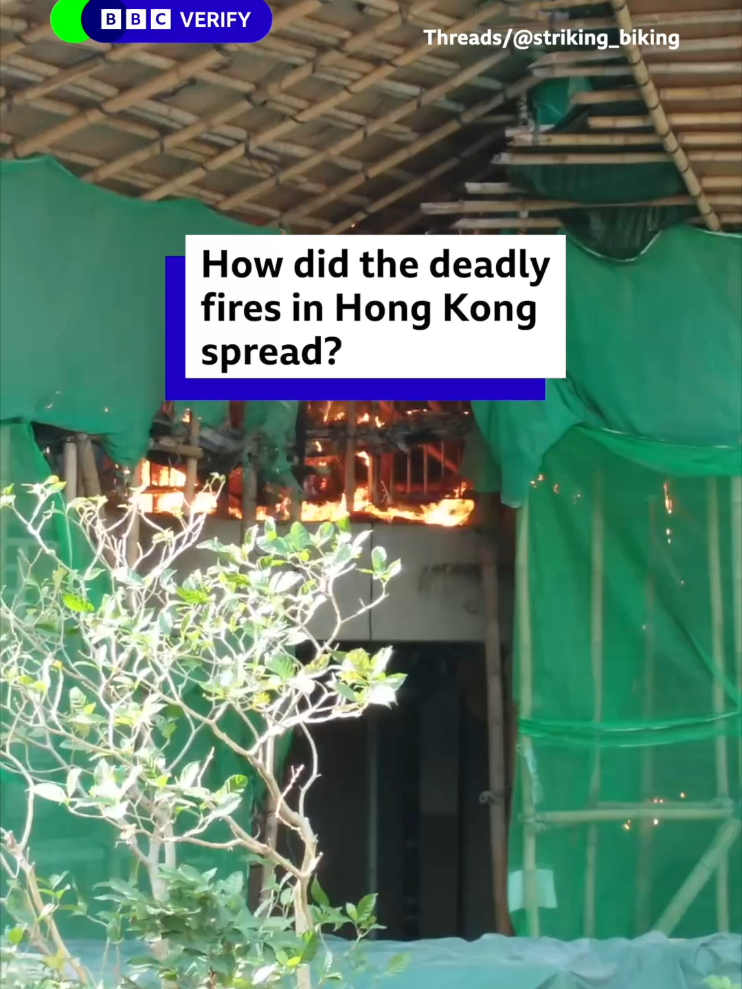 The cause of the blaze is still unclear. #HongKong #TaiPo #Fire #BBCNews