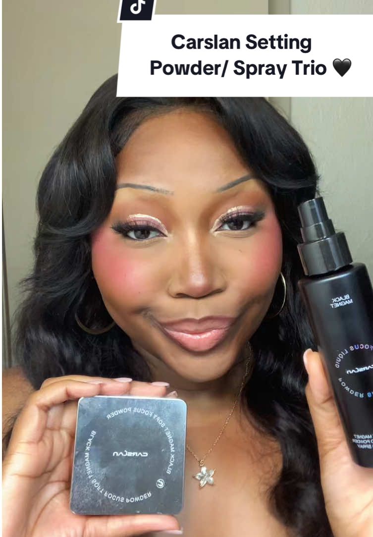 A trio that keeps me matte, smooth & camera-ready all day 😮‍💨✨ Carslan really snapped with this setting spray/podwer trio! 😍 Trust me babes, your makeup will thank you. Click the link to shop! 💖 #carslan #settingpowder #makeupreview #mattefinish #makeuplover 