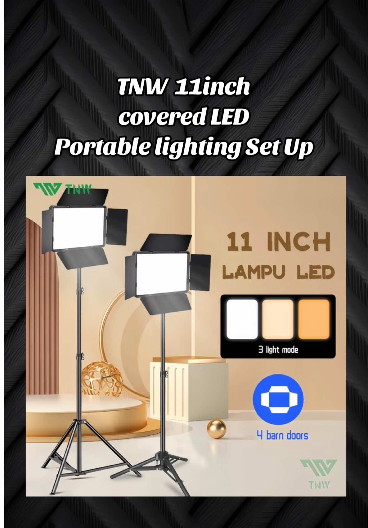 Affordable lighting setup! 3 color mode with 11 inches adjustable stand and also brightness. #lighting #lightingsetup #ledlightpanel #gadgetfinds #portablelight