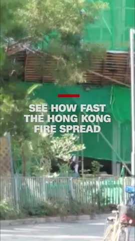 Eyewitness video from Tai Po shows the fire intensifying at rapid speed as smoke pours from the high-rise. #hongkongfire #cnn