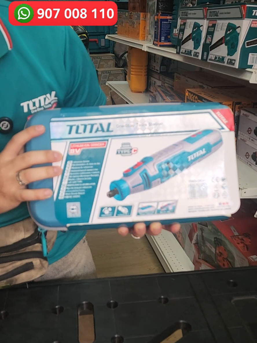 Mini-Amoladora 8V TOTAL 🔥+ ACCESORIOS + puerto tipo C +5 velocidades💯#herramientas #promociones #TOTALTOOLS 