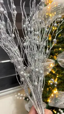 Enfeites De Natal 43cm Bolha De Barba Longa Ouro E Prata Artificial Glitter Haste Decoração Árvore  Link: na Bio e nos comentários 