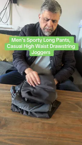 Men's Sporty Long Pants, Casual High Waist Drawstring Joggers, Comfortable Elastic Waistband, Ideal for Gym & Daily Wear#soprtylongpants #casualwear #elasticwaistband #affiliatemarketing #hq 